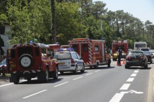 Une intervention en cours dans le cadre d'un incendie à proximité de Lège-Cap Ferret